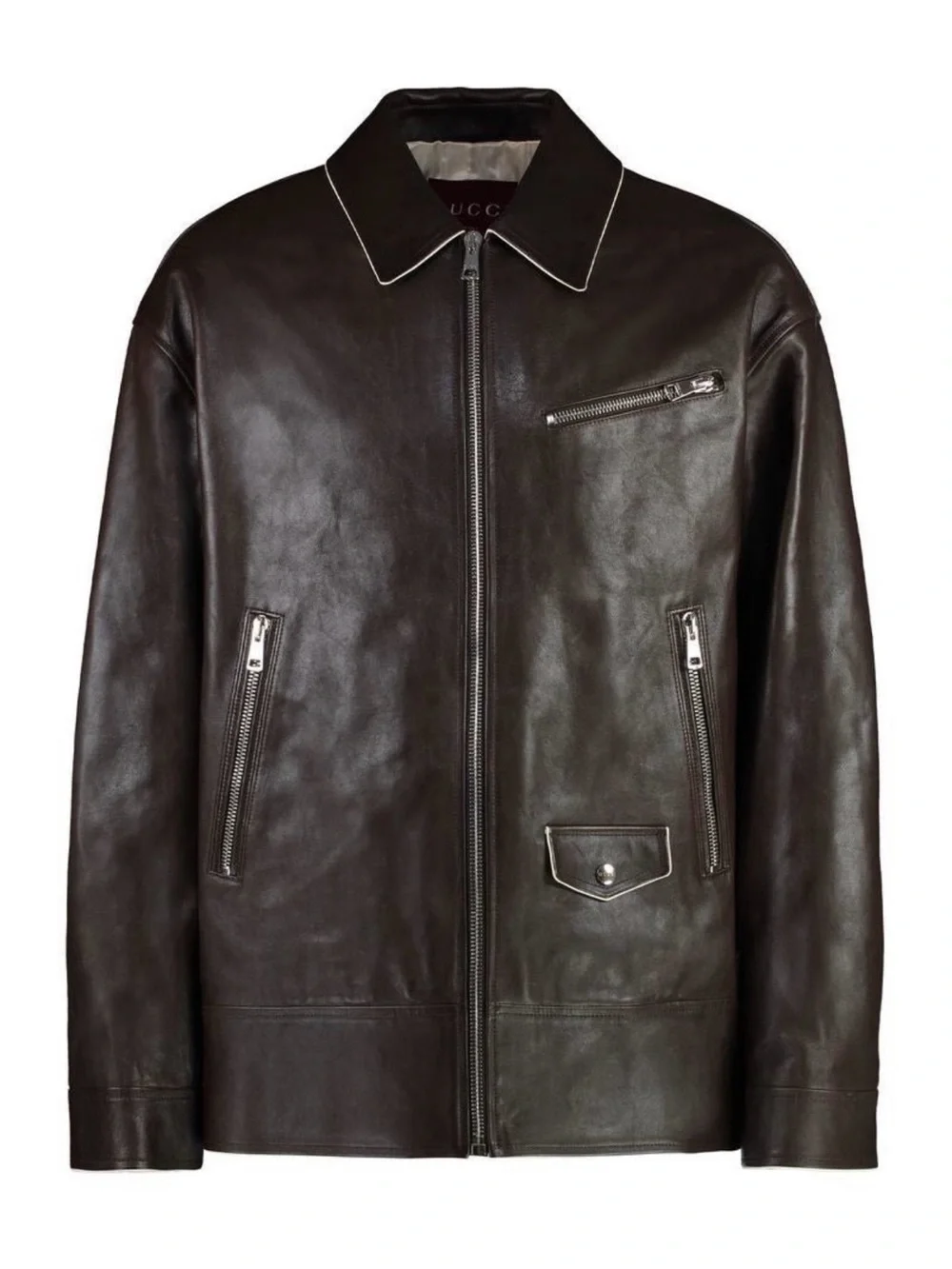 Gucci leather bomber